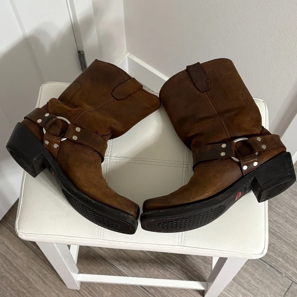 Women’s Durango Brown Leather Harness Boots Size 8 - Picture 7 of 13